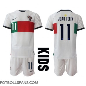 Portugal Joao Felix #11 Replika Bortatröja Barn VM 2022 Kortärmad (+ Korta byxor)